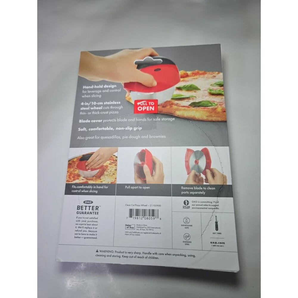 OXO Softworks Good Grips Clean Cut Pizza Wheel Red BRAND NEW